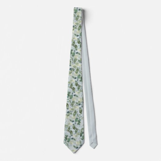 Eukalyptus Watercolor Pattern Neck Tie Krawatte (Vorderseite)