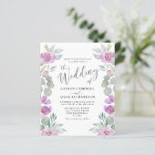 Eukalyptus Watercolor Pink Wedding (Stehend Vorderseite)