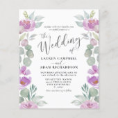 Eukalyptus Watercolor Pink Wedding (Vorderseite)