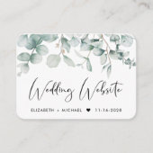 Eukalyptus Watercolor QR Code Hochzeitsseite Begleitkarte (Vorderseite)