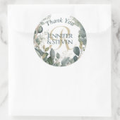 Eukalyptus Watercolor Runder Aufkleber (Tasche)