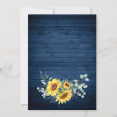 Eukalyptus Watercolor Rustikale Hochzeit Sonnenblu Einladung (Rückseite)