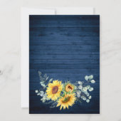 Eukalyptus Watercolor Rustikale Hochzeit Sonnenblu Einladung (Rückseite)