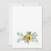 Eukalyptus Watercolor Rustikale Hochzeit Sonnenblu Einladung (Rückseite)