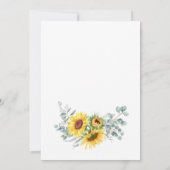 Eukalyptus Watercolor Rustikale Hochzeit Sonnenblu Einladung (Rückseite)