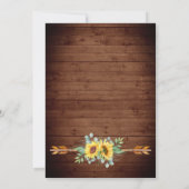 Eukalyptus Watercolor Rustikale Hochzeit Sonnenblu Einladung (Rückseite)