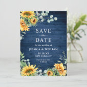 Eukalyptus Watercolor Rustikale Hochzeit Sonnenblu Save The Date (Stehend Vorderseite)