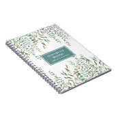 Eukalyptus-Watercolor Rustische Blätter Personalis Notizblock (Rechte Seite)