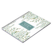 Eukalyptus-Watercolor Rustische Blätter Personalis Notizblock (Linke Seite)