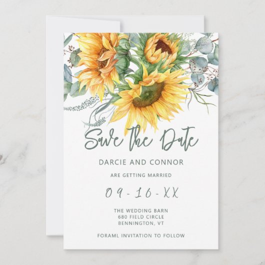 Eukalyptus Watercolor Save The Date (Vorderseite)