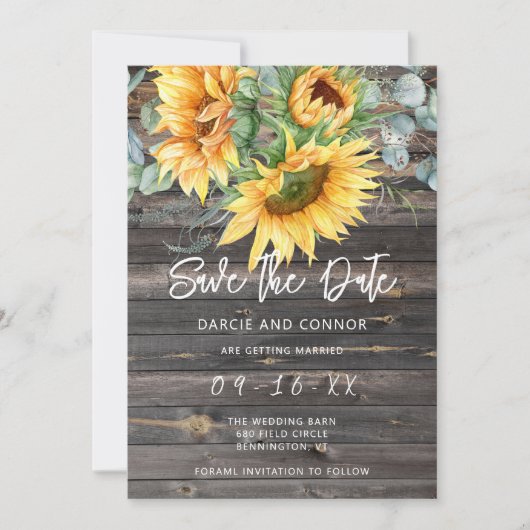 Eukalyptus Watercolor Save The Date (Vorderseite)