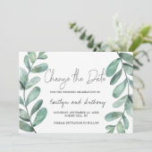 Eukalyptus-Watercolor Save The Date (Stehend Vorderseite)