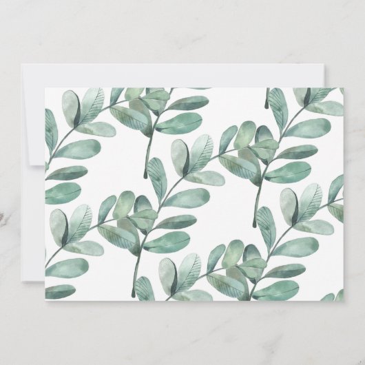 Eukalyptus-Watercolor Save The Date (Rückseite)