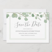 Eukalyptus Watercolor Save The Date (Vorderseite)