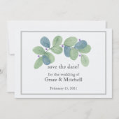 Eukalyptus Watercolor Save The Date (Vorderseite)