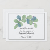 Eukalyptus Watercolor Save The Date (Vorne/Hinten)