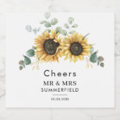 Eukalyptus Watercolor Schaumweinetikett (Einzelnes Label)