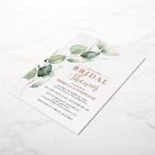 Eukalyptus Watercolor Script Brautparty Gold Folieneinladung (Gedreht)