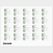Eukalyptus Watercolor Script Wedding Danke Fav Quadratischer Aufkleber (Blatt)