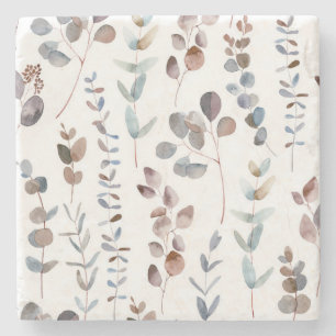 Eukalyptus Watercolor   Steinuntersetzer