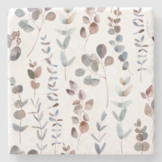 Eukalyptus Watercolor Steinuntersetzer (Vorderseite)