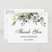 Eukalyptus Watercolor Vielen Dank, Frau Postcard Postkarte (Vorne/Hinten)