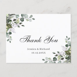 Eukalyptus Watercolor Vielen Dank, Frau Postcard Postkarte