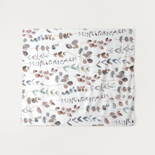 Eukalyptus Watercolor   Wandteppich (Vorderseite (Horizontal))