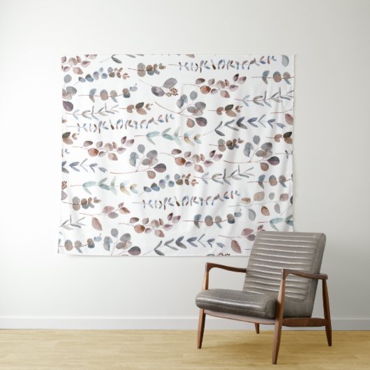 Eukalyptus Watercolor Wandteppich (Beispiel (Horizontal))