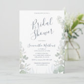 Eukalyptus Watercolor Wedding Brautparty Einladung (Stehend Vorderseite)