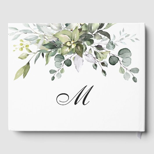 Eukalyptus Watercolor Wedding FOTO Gästebuch (Rückseite)