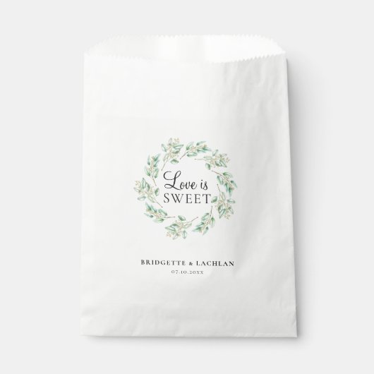 Eukalyptus Watercolor Wedding Geschenktütchen (Vorderseite)