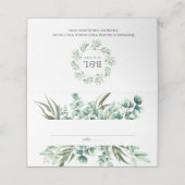 Eukalyptus Watercolor Wedding Platzkarte (Außenseite Aufgefaltet)