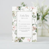 Eukalyptus Watercolor Wedding Response Card RSVP Karte (Stehend Vorderseite)
