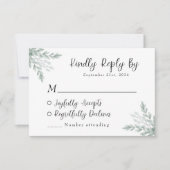 Eukalyptus Watercolor Wedding RSVP Card (Vorderseite)