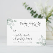 Eukalyptus Watercolor Wedding RSVP Card (Stehend Vorderseite)