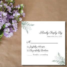 Eukalyptus Watercolor Wedding RSVP Card
