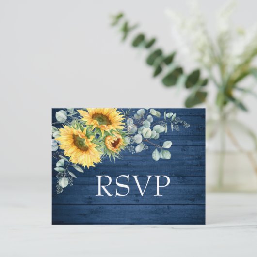 Eukalyptus Watercolor Wedding RSVP Postkarte (Stehend Vorderseite)