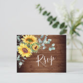 Eukalyptus Watercolor Wedding RSVP Postkarte (Stehend Vorderseite)