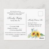 Eukalyptus Watercolor Wedding RSVP Postkarte (Rückseite)
