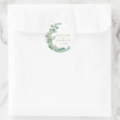 Eukalyptus Watercolor Wedding Runder Aufkleber (Tasche)