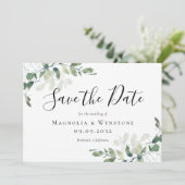 Eukalyptus Watercolor Wedding Save the Date (Stehend Vorderseite)