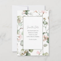 Eukalyptus Watercolor Wedding Save the Date