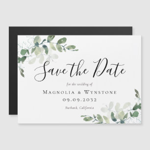 Eukalyptus Watercolor Wedding Save the Date Magnet