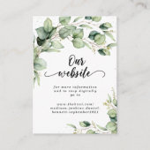 Eukalyptus Watercolor Wedding Website enclosure Ca Begleitkarte (Vorderseite)