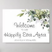Eukalyptus Watercolor Wedding Welcome Poster Sign (Vorne)