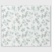 Eukalyptus Watercolor Wrapping Paper Geschenkpapier (Flach)