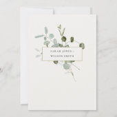 Eukalyptus Watercolor Wreath Wedding Einladung (Rückseite)