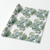 Eukalyptus-Watercolor, zart, weiche Blättergrün Geschenkpapier (Ungerollt)