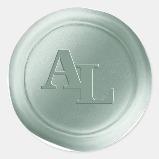 Eukalyptus Wax Siegel Monogram Wedding Stickers (Vorderseite)